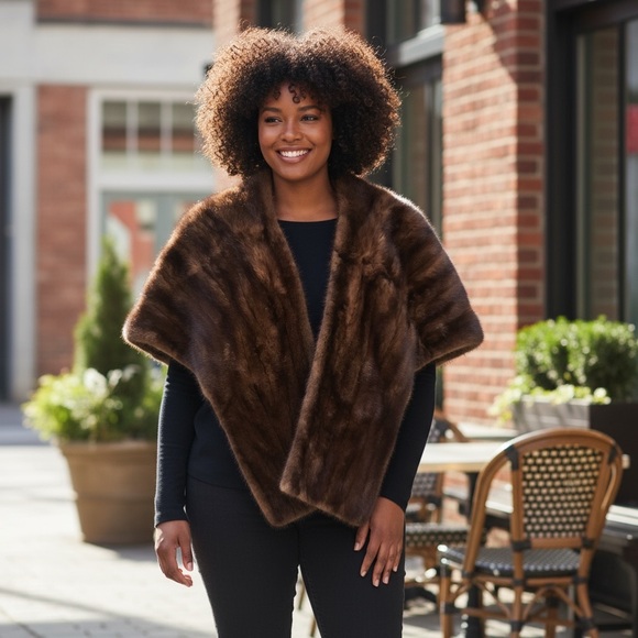 Genuine Mink Wrap Stole 1950s vintage celebrity - Picture 1 of 11